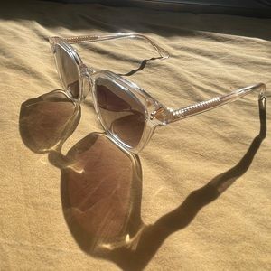 Krewe crystal square sunglasses with gold hardware